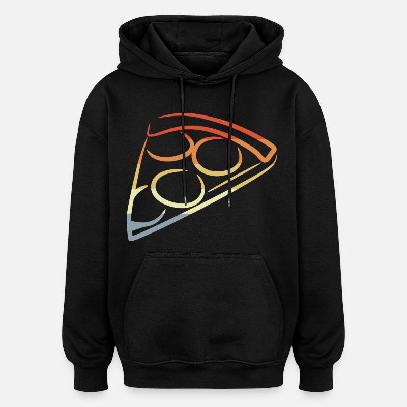 Pizza Look rétro - Sweat à capuche oversize unisexe - noir