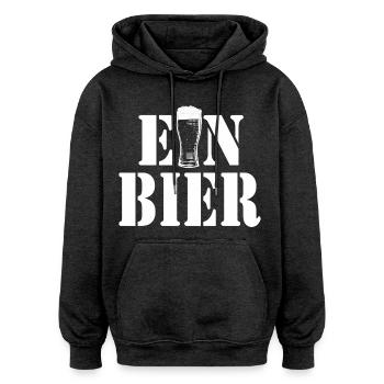 A beer glass logo typography - Oversized Unisex Hoodie - charcoal grey - Front - Noah (186cm)