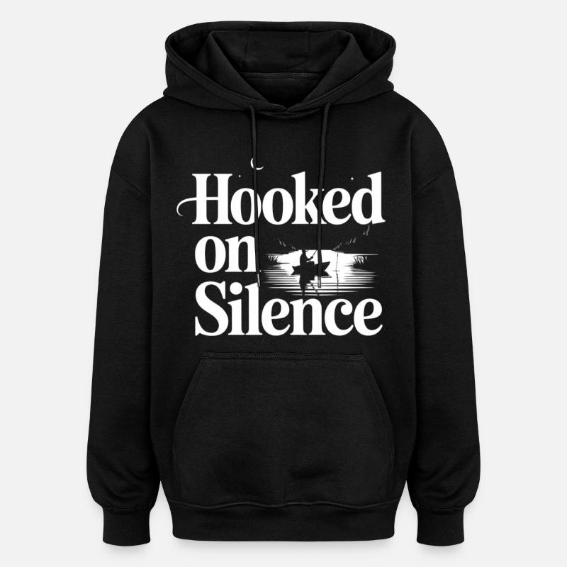 Hooked on Silence Fiskemotiv - Oversized luvtröja unisex - svart