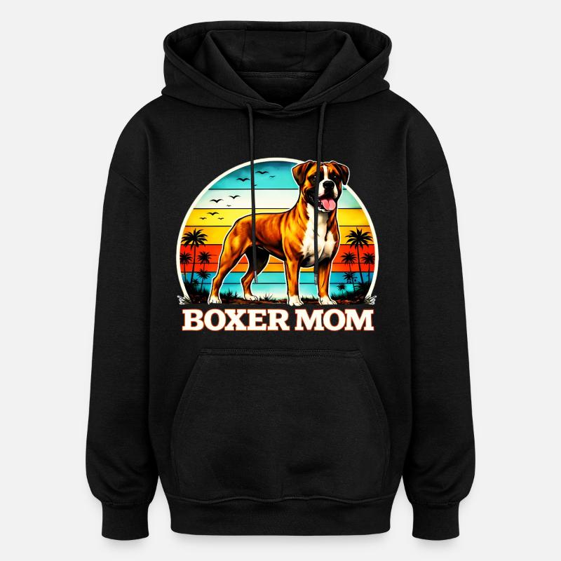 Boxer Mom - Oversized Unisex Hoodie - black