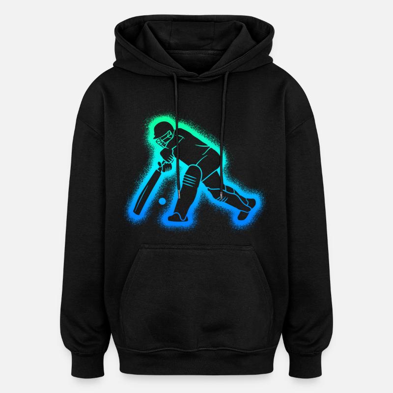 Cricket Garçons Enfants Joueurs de cricket - Sweat à capuche oversize unisexe - noir