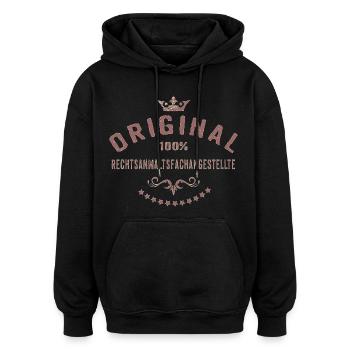 Original 100 Prozent Rechtsanwaltsfachangestellte - Oversized Unisex Hoodie - Schwarz - Vorne - Noah (186cm)