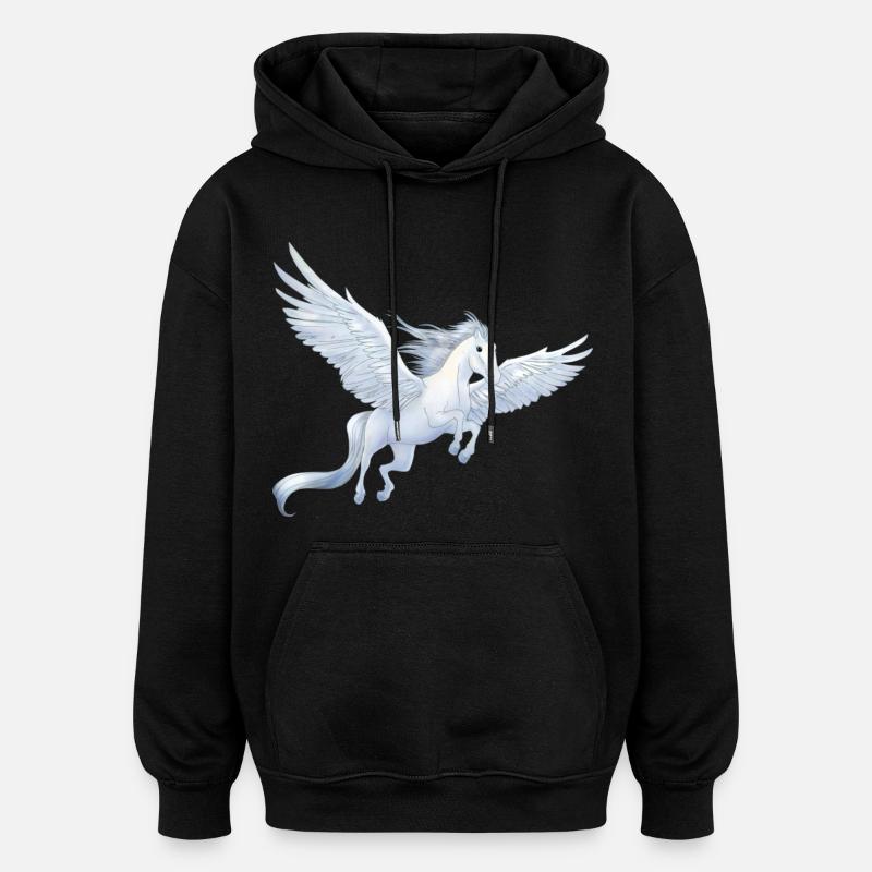 Pegasus 8 - Sweat à capuche oversize unisexe - noir