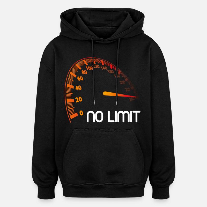 Hastighetsmätare - Ingen gräns - Oversized luvtröja unisex - svart