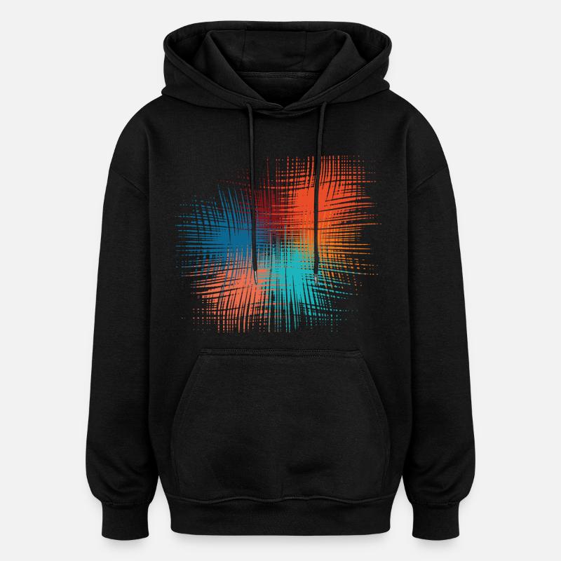 Explosion der Farben - Oversized Unisex Hoodie - Schwarz