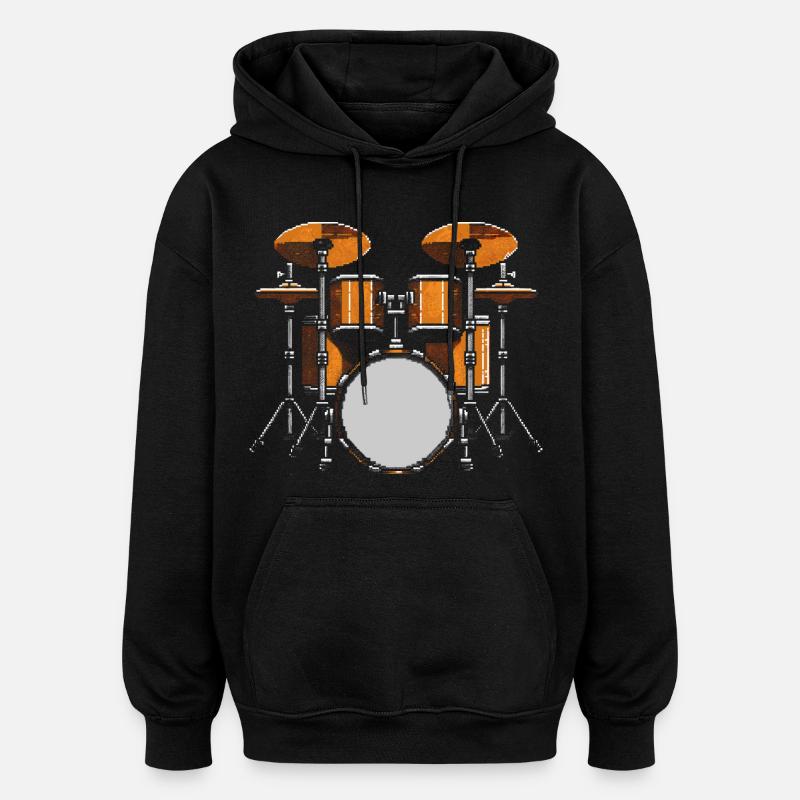 Batteur - Sweat à capuche oversize unisexe - noir