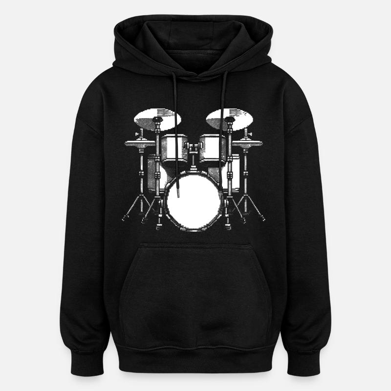 Drums Graphics - Oversized Unisex Hoodie - black