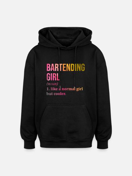 Barman - Sweat à capuche oversize unisexe - noir