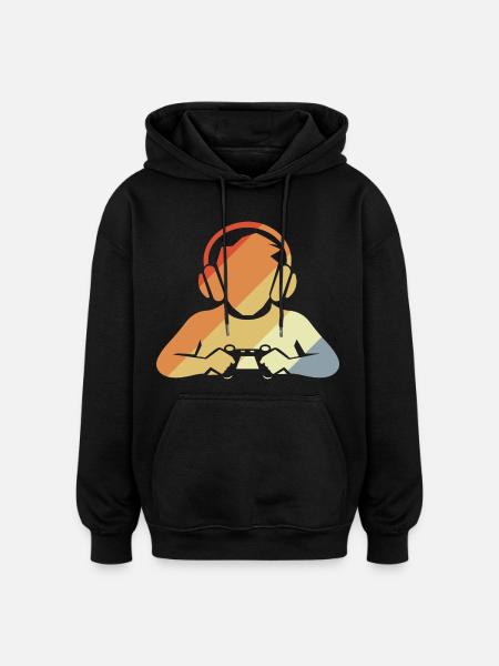 Gamer Retro Look - Oversized Unisex Hoodie - black