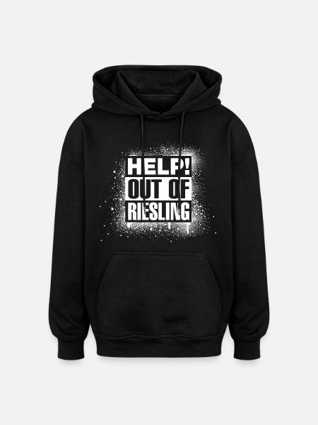 HELP! Out of Riesling - Oversized Unisex Hoodie - black
