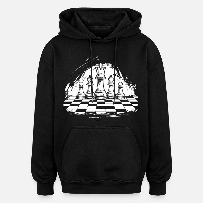 Chess Drawing - Oversized Unisex Hoodie - black