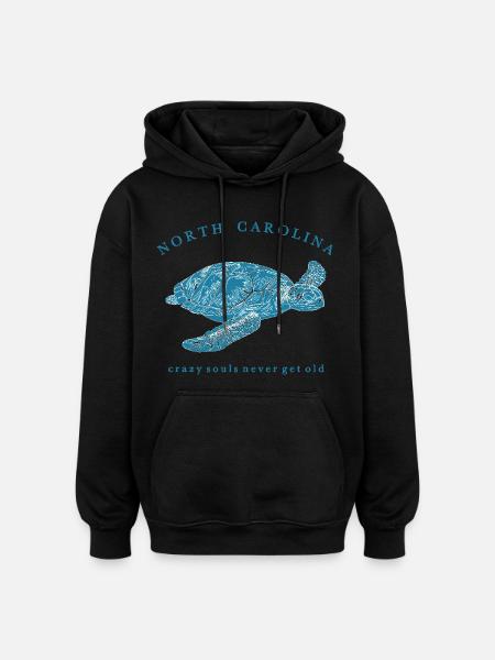 Nord Carolina Schildkröte Silhouette - Oversized Unisex Hoodie - Schwarz