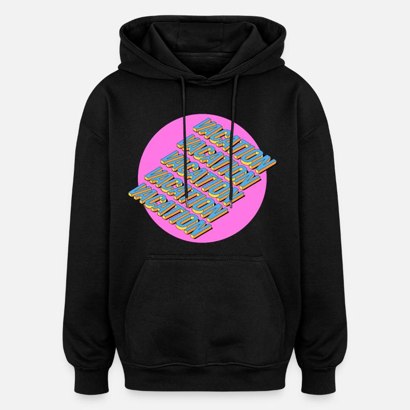 Vacances – Lettrage rétro 3D - Sweat à capuche oversize unisexe - noir