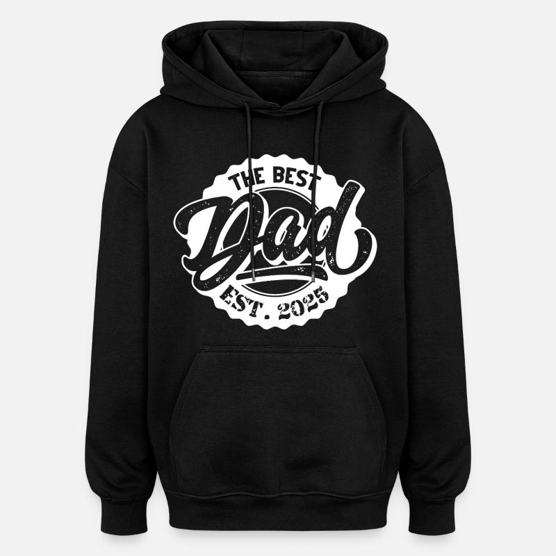 Le meilleur papa EST 2025 - Sweat à capuche oversize unisexe - noir