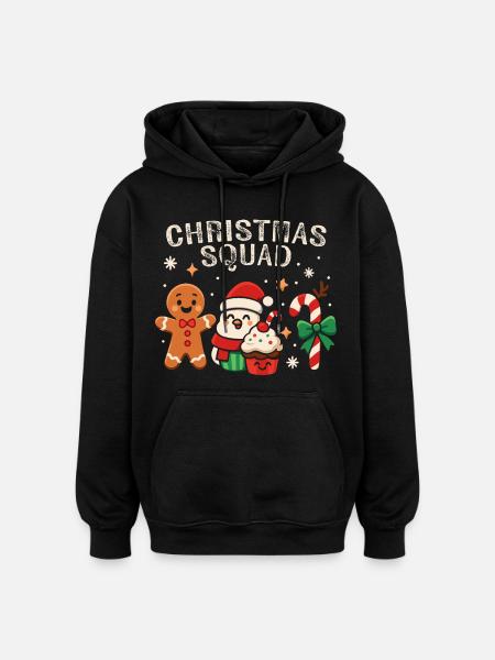 Escouade de Noël - Funny Candy - Sweat à capuche oversize unisexe - noir