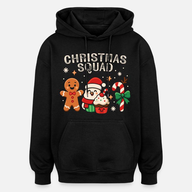 Escouade de Noël - Funny Candy - Sweat à capuche oversize unisexe - noir