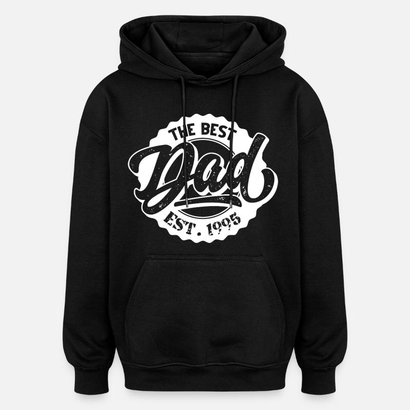 Le Meilleur Papa EST 1995 - Sweat à capuche oversize unisexe - noir