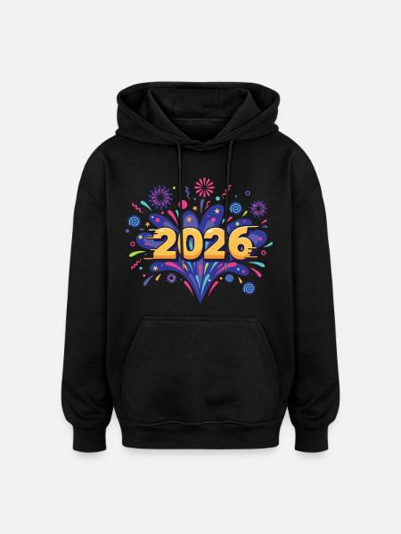 2026 Feuerwerksfeier Silvesterabend - Oversized Unisex Hoodie - Schwarz