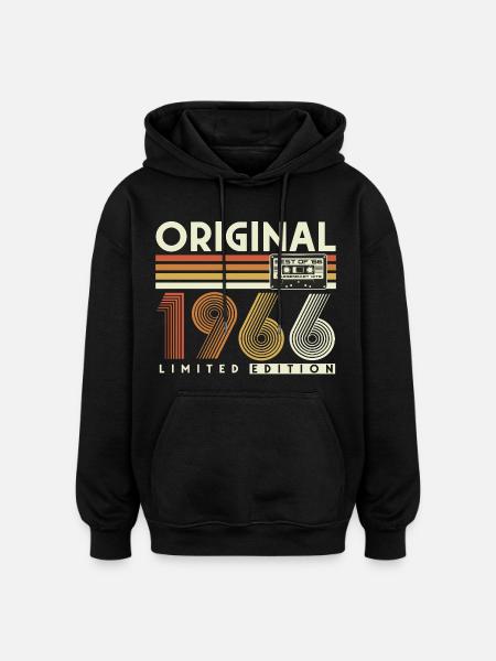Vintage 1966 Vintage 60-års fødselsdag Retro - Oversize unisex hoodie - sort