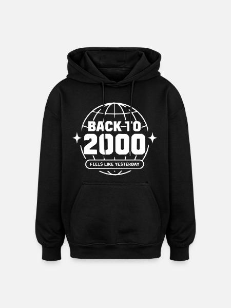 Back to 2000er Globus - Oversized Unisex Hoodie - Schwarz