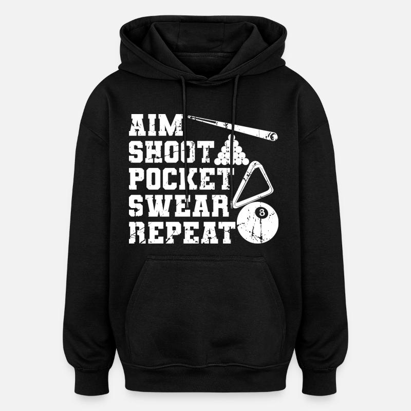 Witziger Billard Spruch - Oversized Unisex Hoodie - Schwarz