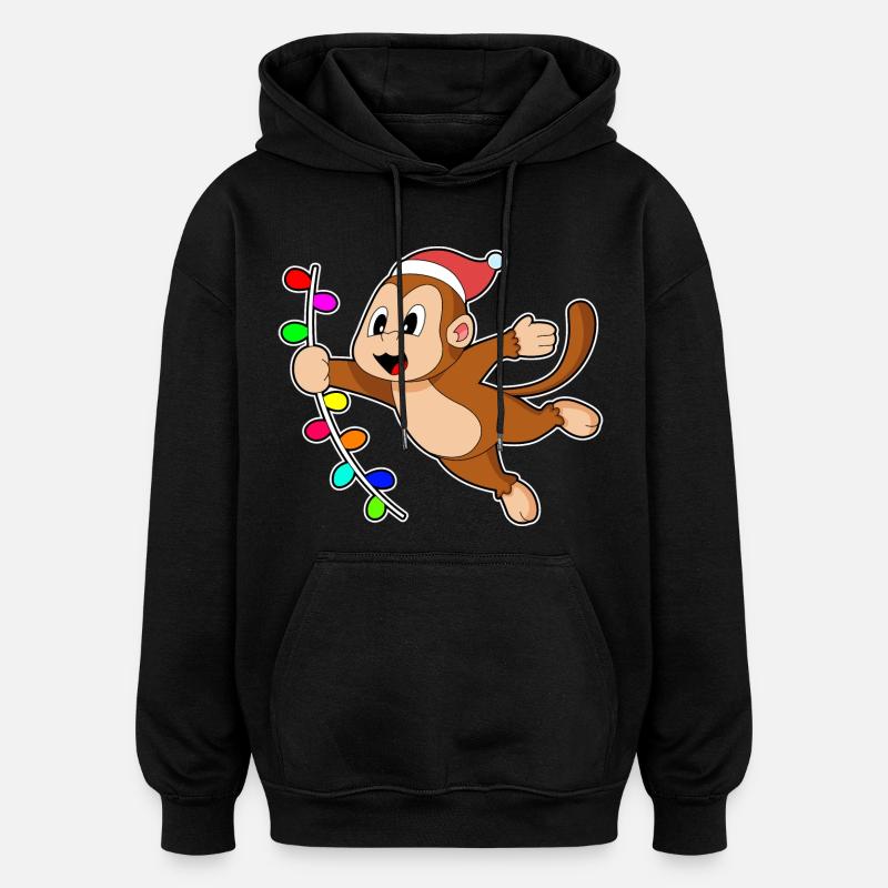 Singe Noël Liana - Sweat à capuche oversize unisexe - noir