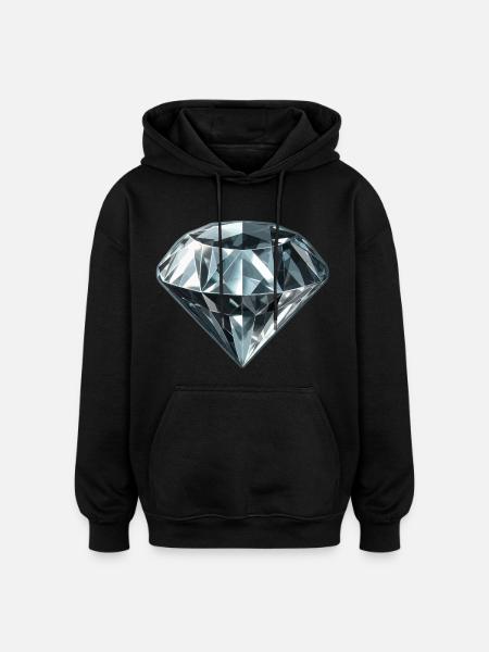 Precious Diamond Gemstone - Oversized Unisex Hoodie - black