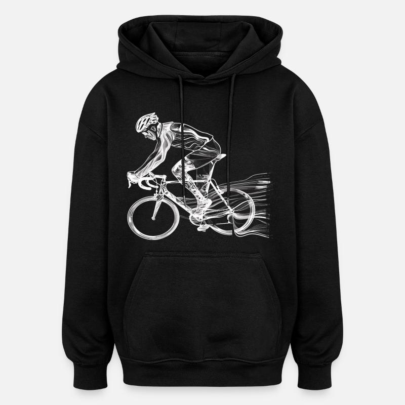 Cyclist Sketch - Oversized Unisex Hoodie - black