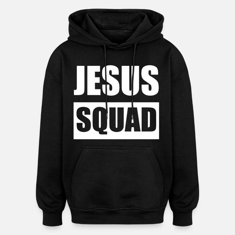 Jesus Squad Logo Tee - Oversized Unisex Hoodie - black