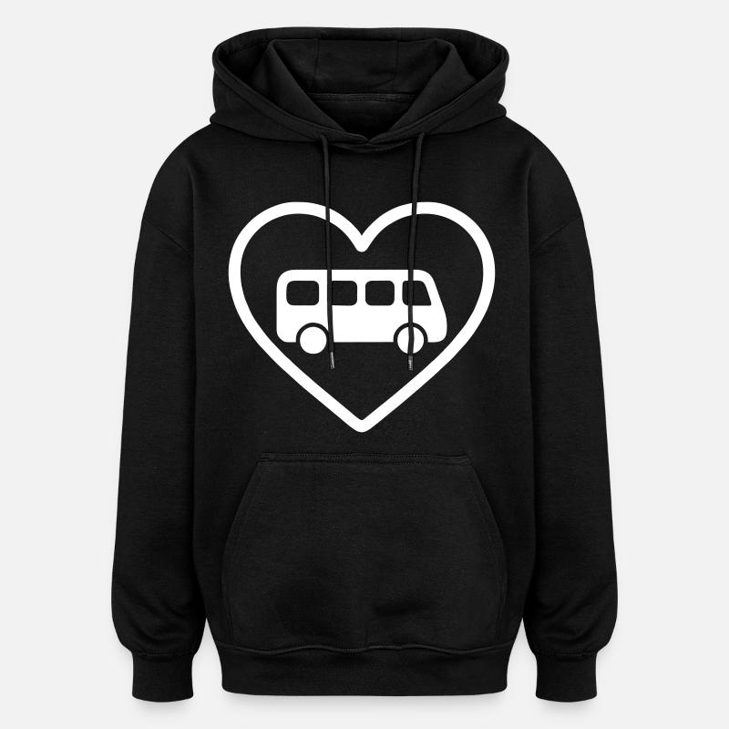 Chauffeur de bus Heart - Sweat à capuche oversize unisexe - noir