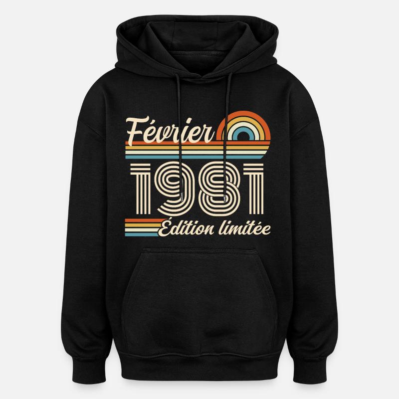 Februar 1981 - Oversized Unisex Hoodie - Schwarz