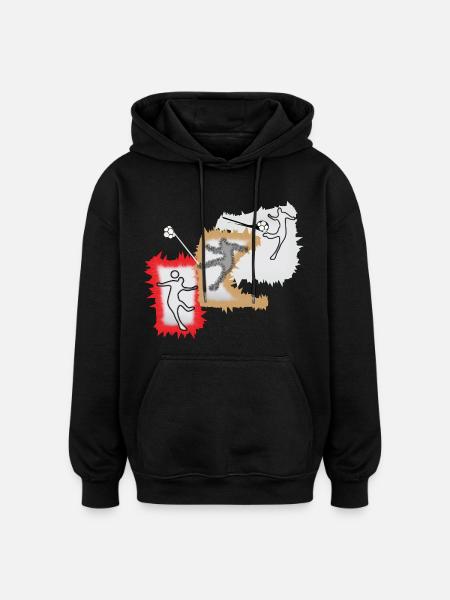 Dynamischer Ballspieler - Oversized Unisex Hoodie - Schwarz