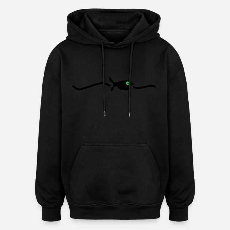 floating fish - Oversized Unisex Hoodie - black