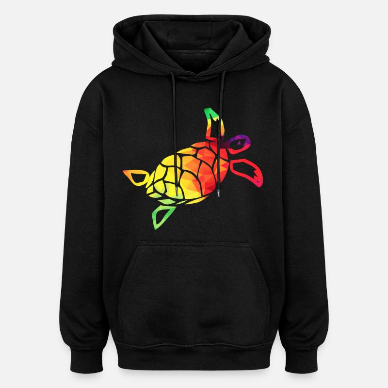 Bunte Schildkröte - Oversized Unisex Hoodie - Schwarz