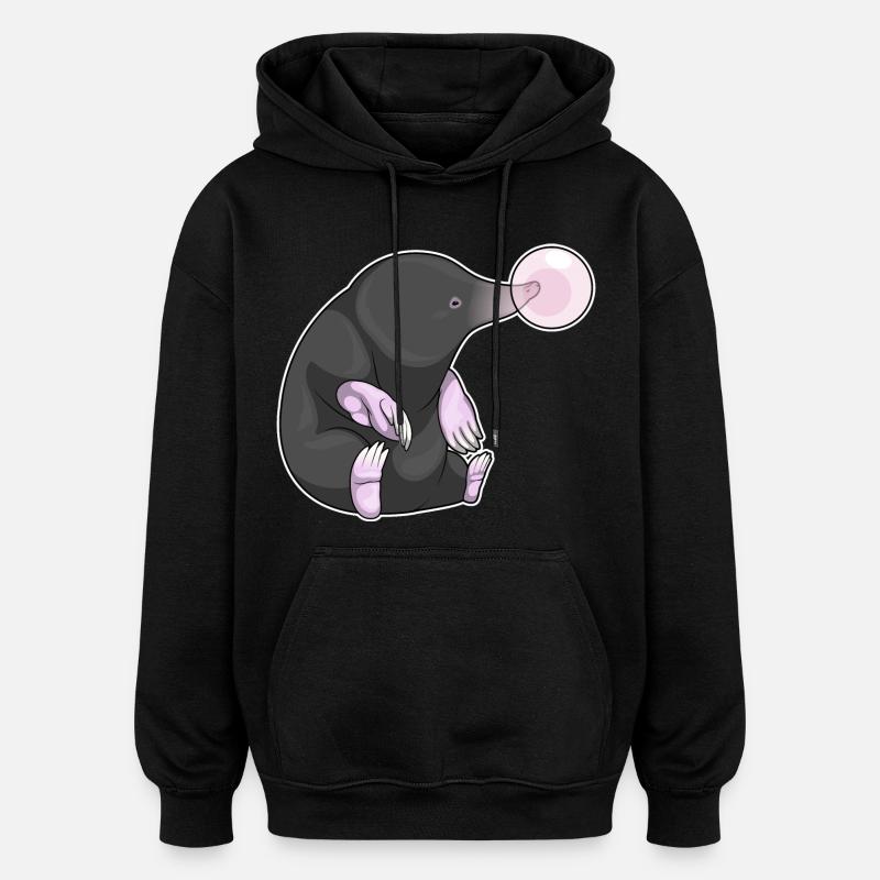 Gomme à mâcher taupe - Sweat à capuche oversize unisexe - noir