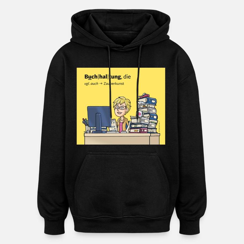 Buchhalterin, Comicfigur - Oversized Unisex Hoodie - Schwarz