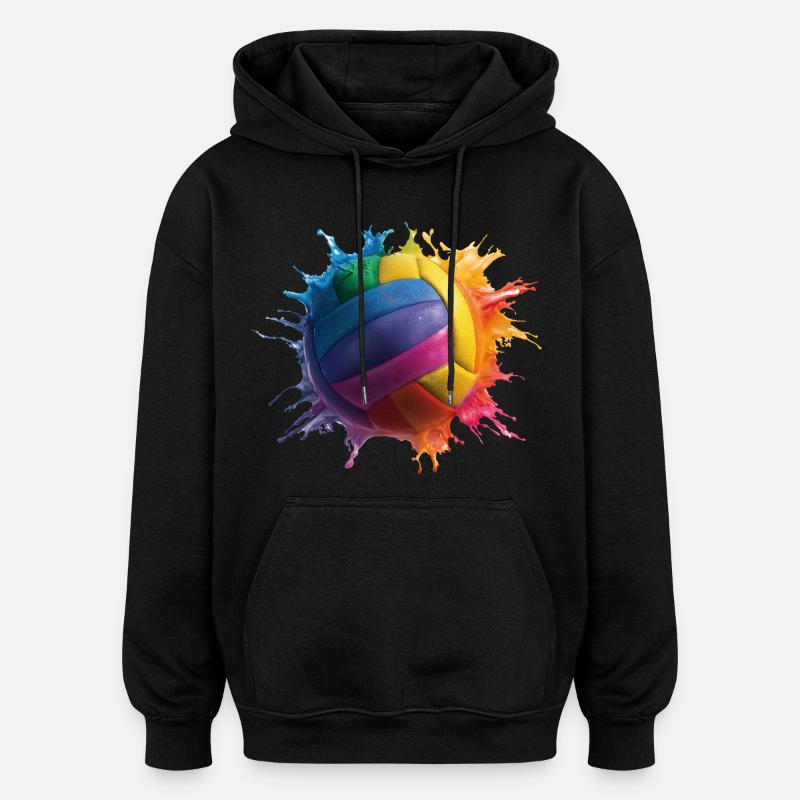 Volley-ball - Sweat à capuche oversize unisexe - noir