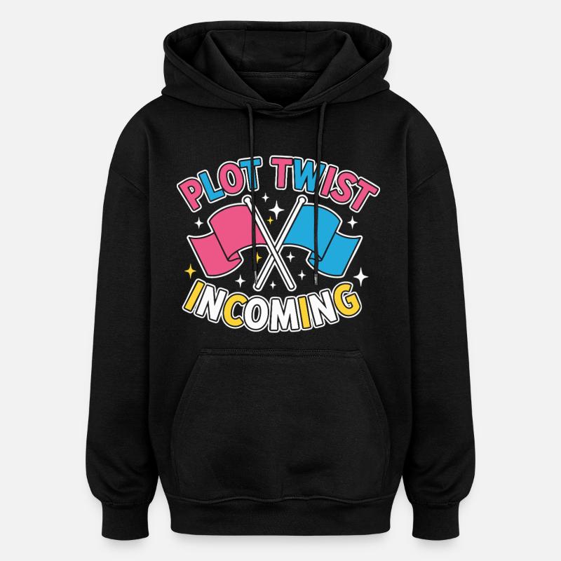 Geschlechter-Enthüllung Plot-Twist – Team Pink Team - Oversized Unisex Hoodie - Schwarz