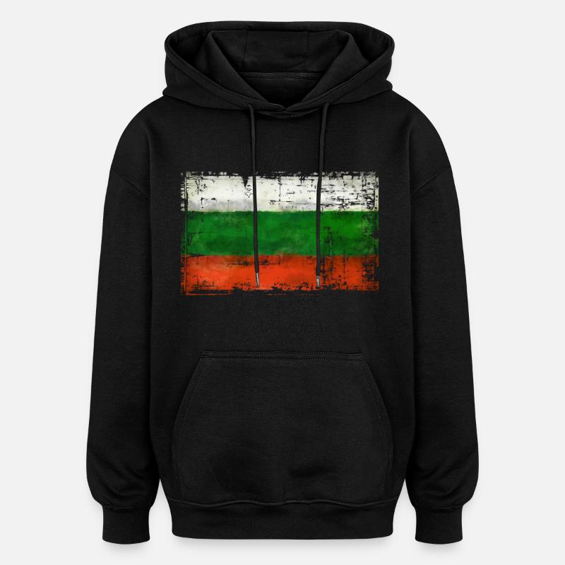 Bulgarie - Bulgarie - Sweat à capuche oversize unisexe - noir