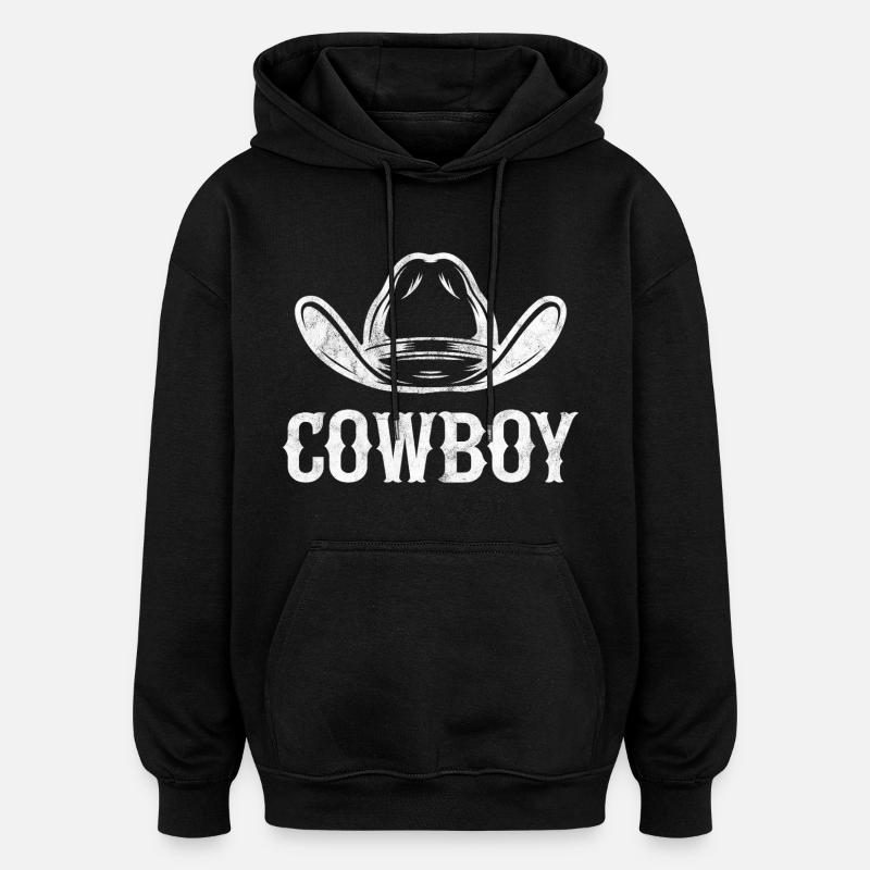 Cow-boy - Sweat à capuche oversize unisexe - noir
