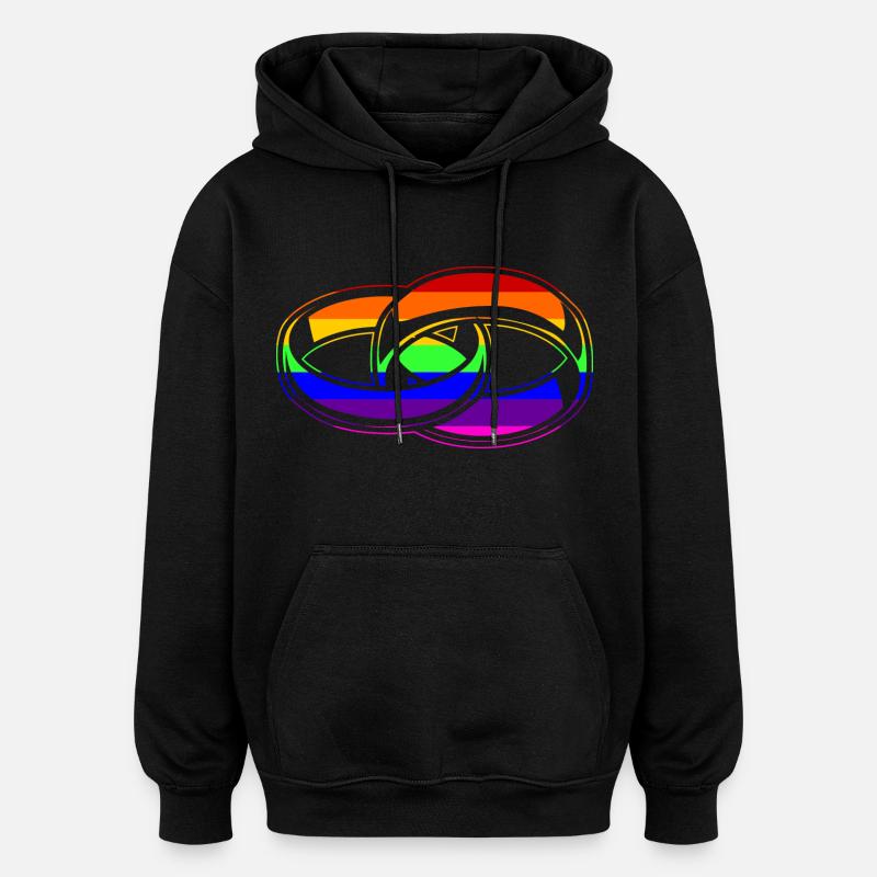 Gay Pride - Marriage - EN - Sweat à capuche oversize unisexe - noir