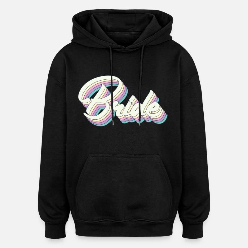 Rétro Bride Bachelorette Part Gift For Women - Sweat à capuche oversize unisexe - noir