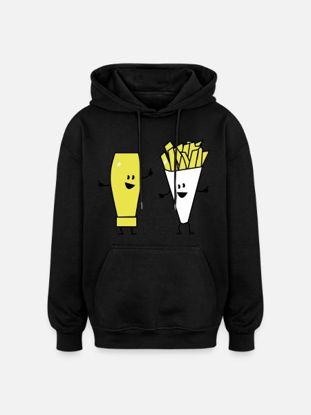 mayonnaise french fries - Oversized Unisex Hoodie - black