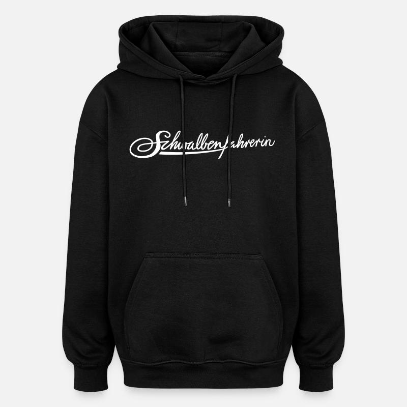 Logo pilote Schwalbe - Sweat à capuche oversize unisexe - noir