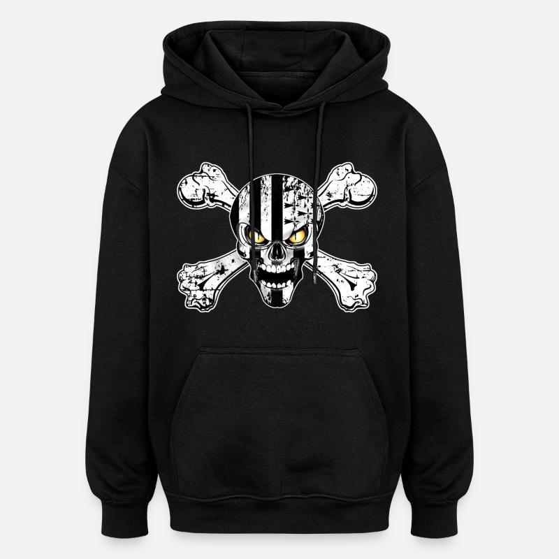 breizh skull 06 - Sweat à capuche oversize unisexe - noir