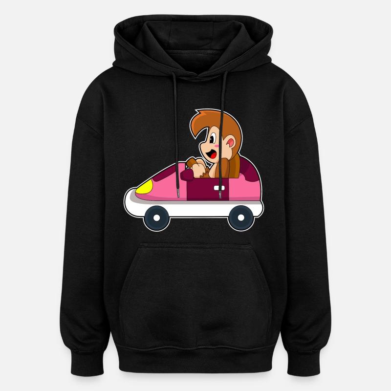 Affe Auto - Oversized Unisex Hoodie - Schwarz