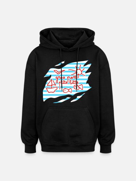 Marin dysorthographique - Sweat à capuche oversize unisexe - noir