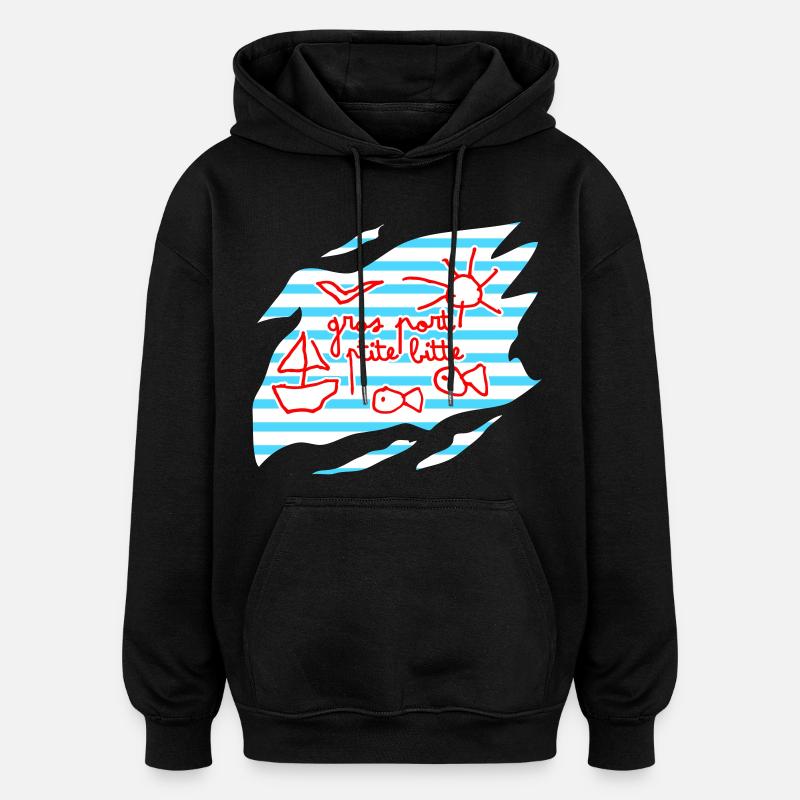 Marin dysorthographique - Sweat à capuche oversize unisexe - noir