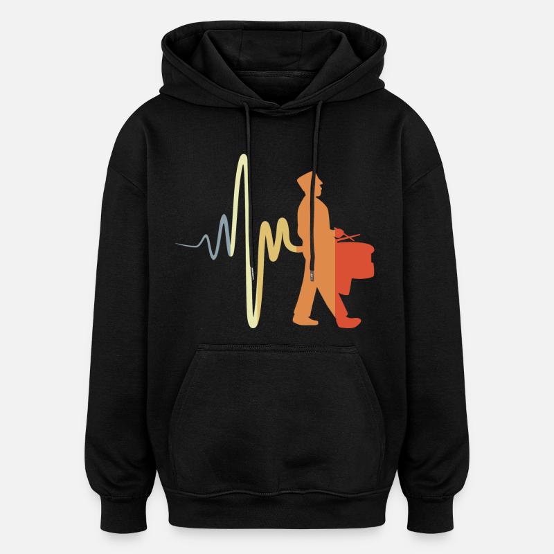 Tambour de marche - Sweat à capuche oversize unisexe - noir