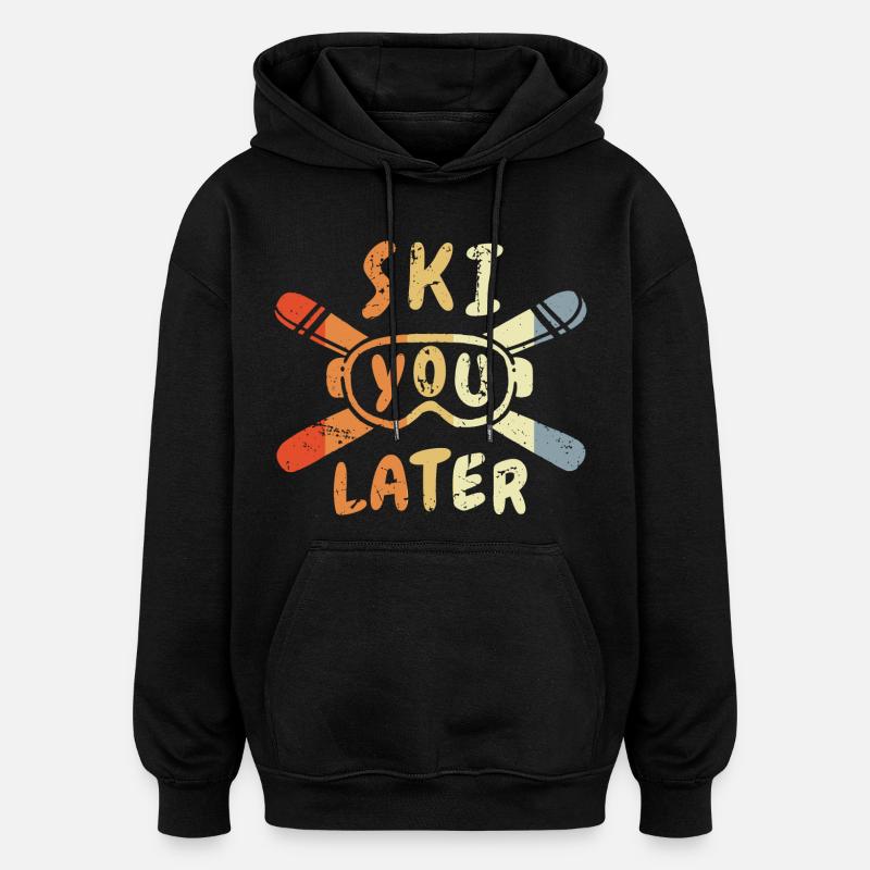 Blague sur le skieur - Sweat à capuche oversize unisexe - noir